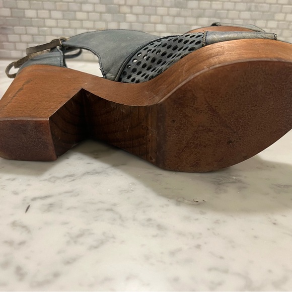 FREE PEOPLE wood heel tie bootie heels - Picture 7 of 12